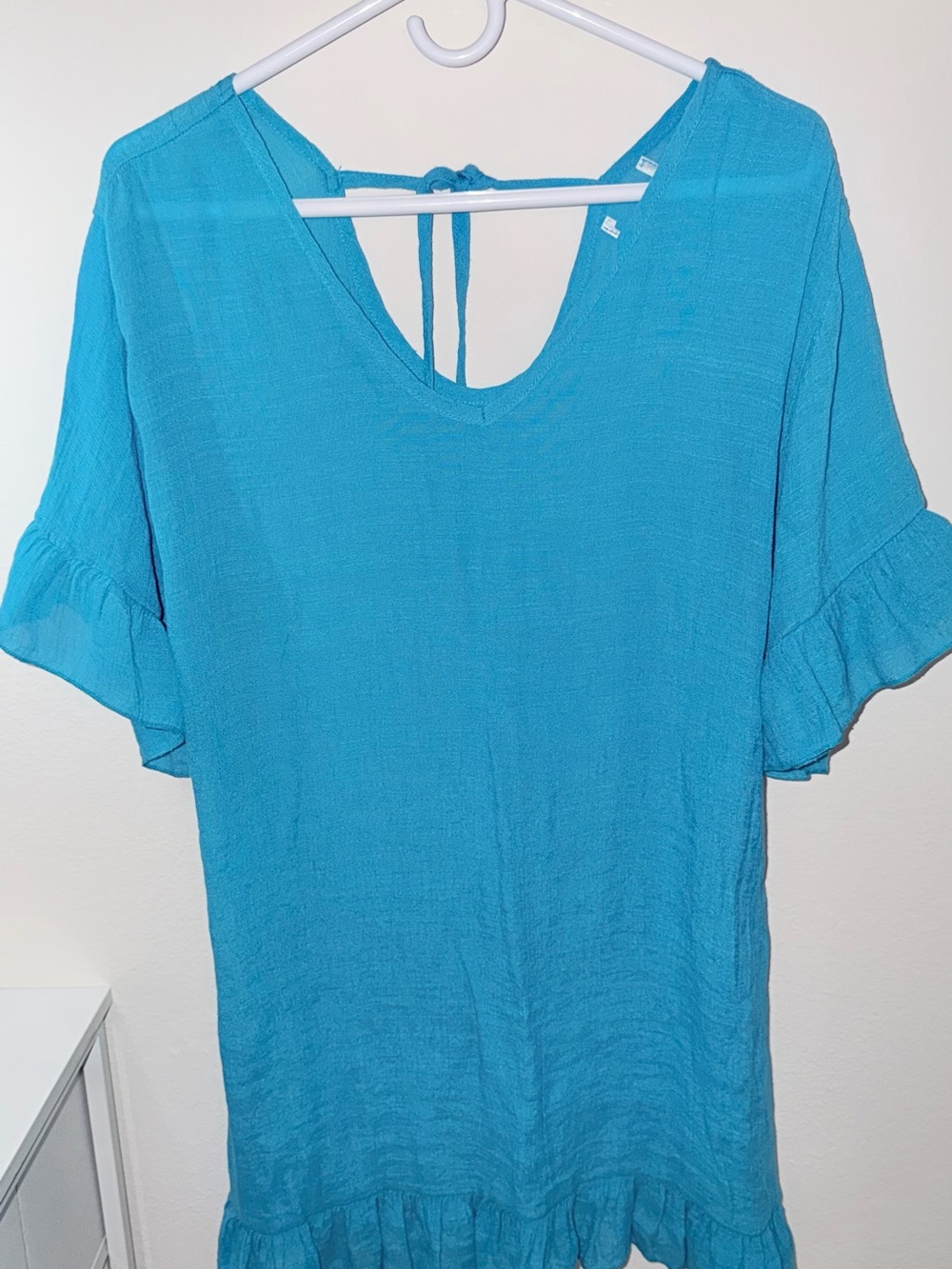 Women’s Teal Ruffle-Sleeve Tunic Top